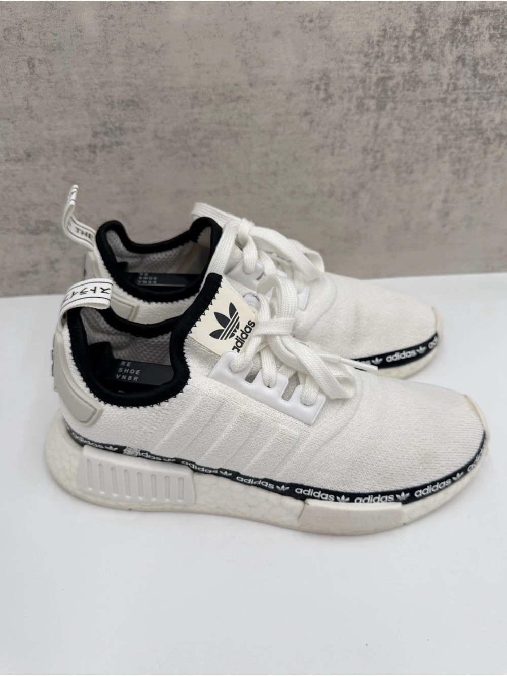 adidas Originals NMD_R1 Womens Size 7 White Black Boost Sneakers